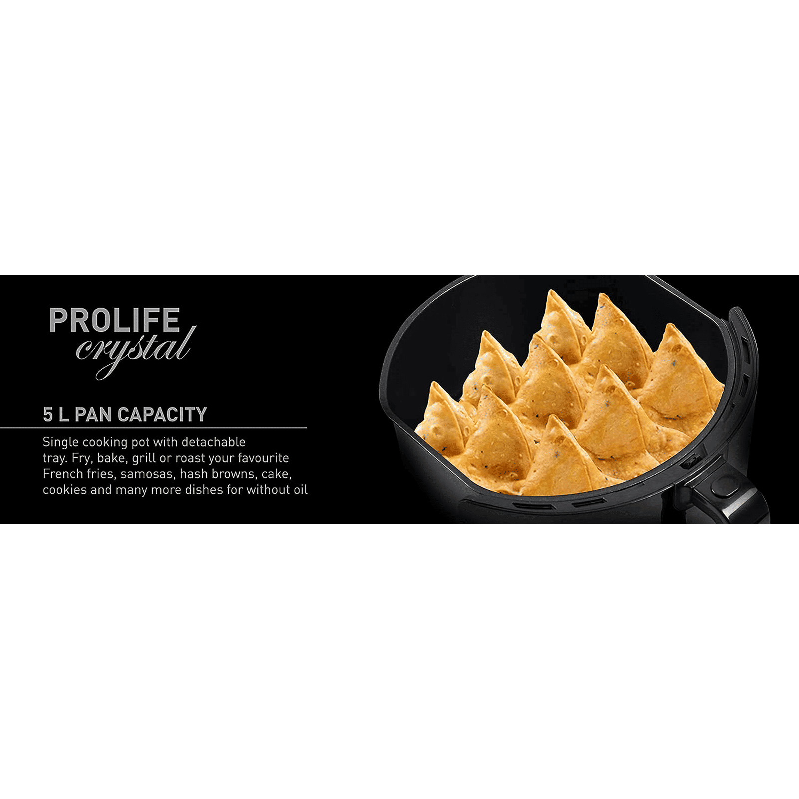Buy HAVELLS Prolife Crystal 5L 1500 Watt Digital Air Fryer with 8